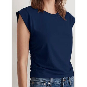 Madewell Sutro Muscle Casual Luxe Side Cinch Jersey Top US Women's XXS New